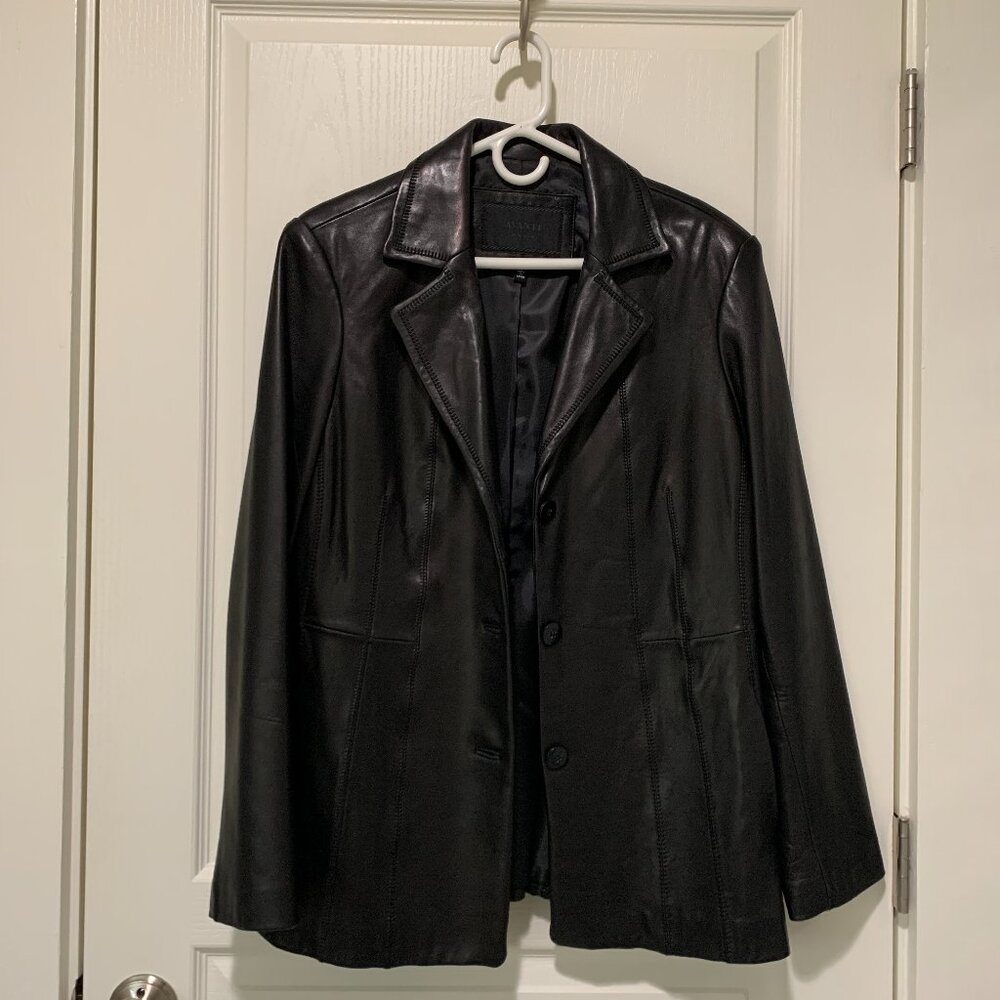 Avanti Black Leather Jacket - Size L